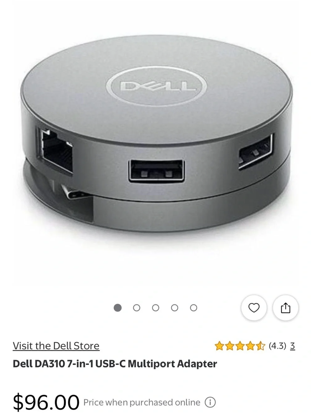Dell 7-in-1 USB-C Multiport Adapter - DA310